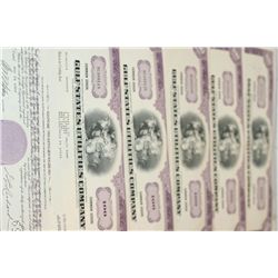 Gulf States Utilities Co. Stock Certificate Dated 1965 (4) & 1969 (1), Lot of 5