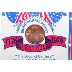 1976-D Bicentennial Lincoln Penny W/Liberty Bell & USA Map Stamped on Front