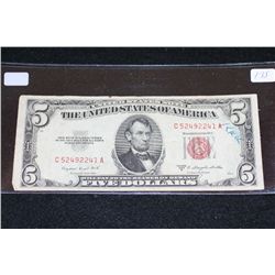 1953-B United States Note $5, Red Seal
