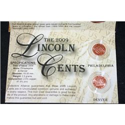 2009 Lincoln Bicentennial Program Penny, P&D Mints