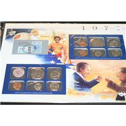 1972 US Mint Coin Set Commerating Munich Olympics; P,D&S Mints, UNC W/Postal Stamp Dated 1993