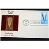 Image 1 : 1983 First Day Issue 22K Gold Replica Stamp W/Postal Stamp; Ballooning Explorer II, 1935