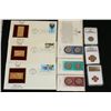 Image 1 : Grab Bag to Include First Day Issue 22K Gold Replica Stamp, Graded Coin & State Quarter Coin, Lot of