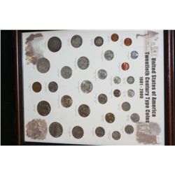 Framed USA 20th Century Type Coins 1901-2000