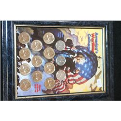 Framed America's Wartime Coinage Steel Penny & Silver Nickel