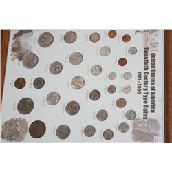 Framed USA 20th Century Type Coins 1901-2000
