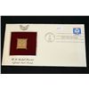 Image 1 : 1983 First Day Issue 22K Gold Replica Stamp W/Postal Stamp; U.S. Postal Service Official Mail Stamp