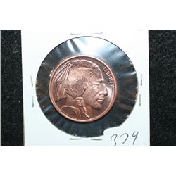 Golden State Mint "Buffalo Nickel" Copper Round; .999 Fine Copper 1/4 Oz.