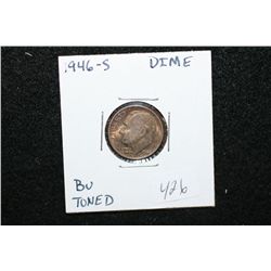 1946-S Roosevelt Dime; Toned BU