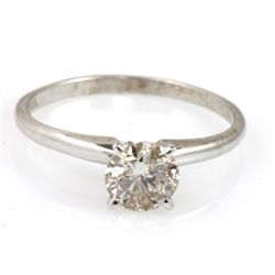 Certified Round SI2, K Solitaire Ring 0.82 ctw