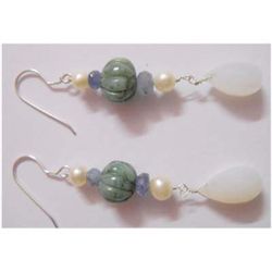 Natural 39.60 ctw Semi Precious Earring .925 Sterling