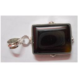 Natural 39.50 ctw Black Onex Pendant 925 Sterling