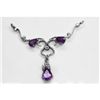Image 1 : NATURAL 4.00g AMETHYST OVAL PENDANT .925 STERLING SILVE