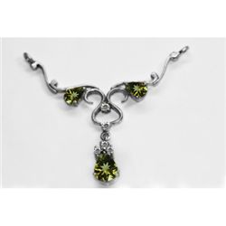 NATURAL 4.00g PERIDOT OVAL PENDANT .925 STERLING SILVER