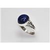 Image 1 : NATURAL 4.35 GRAMS LAPIS ROUND RING .925 STERLING SILVE