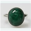 Image 1 : Natural 4.54g Emerald Oval Ring .925 Sterling Silver