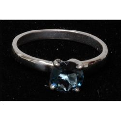 Natural 2ctw London Blue Topaz .925 Sterling Ring