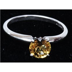 Natural 0.75ctw Citrine .925 Sterling Silver Ring