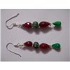 Image 1 : 40.0 ctw Emerald and Ruby Earring .925 Sterling Silver