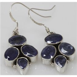 Natural 7.91g Tanzanite Earrings .925 Sterling Silver