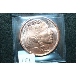 2012 "Buffalo Nickel" Copper Round; .999 Fine Copper 1 Oz.