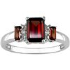 Image 1 : 10k White Gold Garnet Diamond Accent Ring
