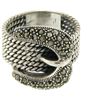 Sterling Silver Marcasite Cable Design Buckle Ring