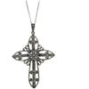 Sterling Silver Marcasite Large Cross Necklace