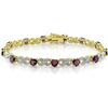Sterling Silver Garnet and Diamond Accent Tennis Bracelet