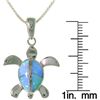 Sterling Silver Lab Created Opal Sea Turtle Necklace