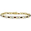 Glitzy Rocks 18k Gold over Sterling Silver Garnet and Diamond XOXO Bracelet
