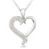 10k White Gold 1/4ct TDW Diamond Heart Necklace