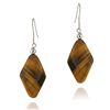 Stonique Creations Sterling Silver Tiger's Eye Dangle Earrings