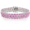 Sterling Silver Created Pink Sapphire Bracelet