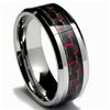 Tungsten Carbide Black and Red Carbon Fiber Inlay Ring