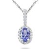 10k White Gold Tanzanite and 1/10ct TDW Diamond Necklace
