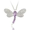 Sterling Silver Amethyst and Diamond Accent Dragonfly Necklace
