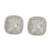 14k White Gold Green Amethyst and 1/4ct TDW Diamond Earrings