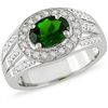 Sterling Silver Chrome Diopside and White Topaz Ring