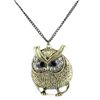 Goldtone Cubic Zirconia Owl Pendant
