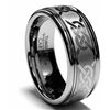 Tungsten Carbide Laser-etched Celtic Grooved Band