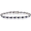 Sterling Silver Pear-cut Sapphire Tennis Bracelet