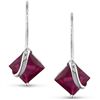 10k White Gold 4-1/10ct Created Ruby Earrings