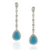 Icz Stonez Sterling Silver Turquoise Teardrop CZ Earrings