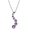 Glitzy Rocks Sterling Silver Amethyst Journey Necklace