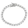 14k White Gold Overlay CZ Marquise Tennis Bracelet