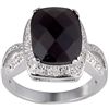 Image 1 : Sterling Silver Onyx and 1/10ct TDW Diamond Ring