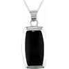 Image 1 : Sterling Silver Rectangular Black Onyx Necklace