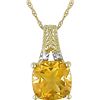 Image 1 : 10k Yellow Gold Citrine and Diamond Necklace