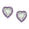 Image 1 : Sterling Silver 5 3/5ct TGW Multi-colored Amethyst Stud Earrings